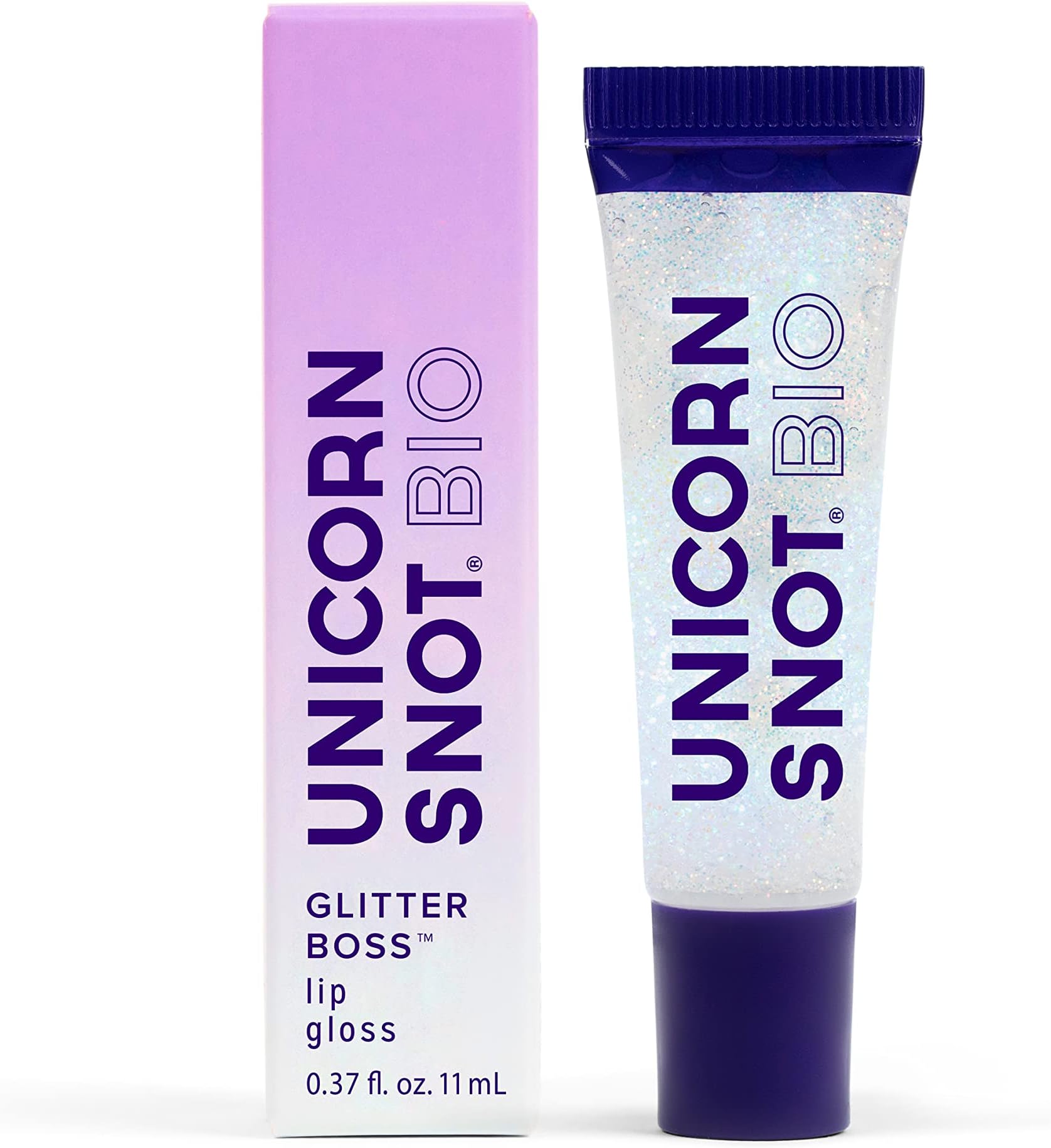 UNICORN SNOT Lip Gloss, Long-Lasting Sparkly Lip Shine, Vegan & Cruelty Free, Non-Sticky Formula, Lip Gloss for Festivals and Rave Makeup, Clear (Cosmos)