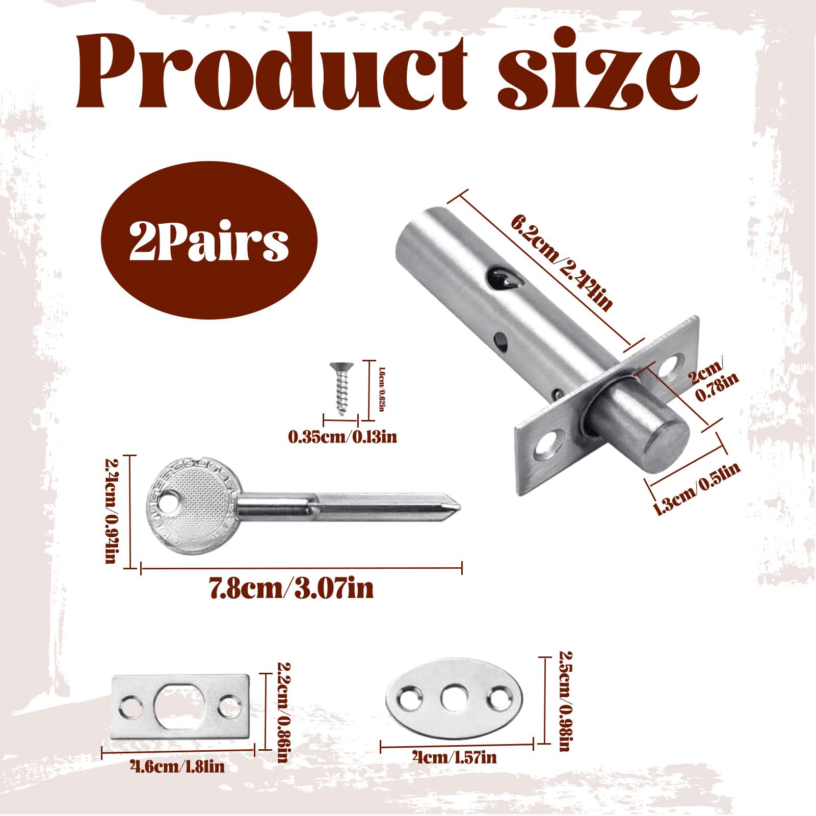 2 Sets Internal Dead Bolts with Keys - Anti-Theft Door Lock Security System for Ultimate Home and Workplace Protection - Image 2