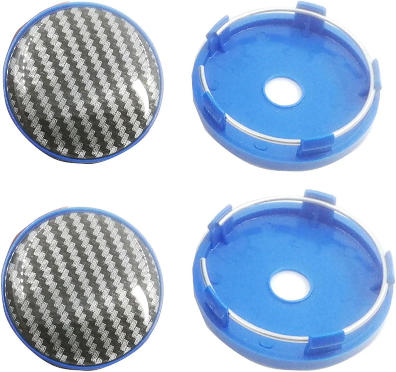 4Pcs Car Hub Centre Caps for Kia Cerato I Hatchback 2004 2005 2006, Universal Dust Proof Rim Protectors Trims Exterior Decoration Accessories,F Blue