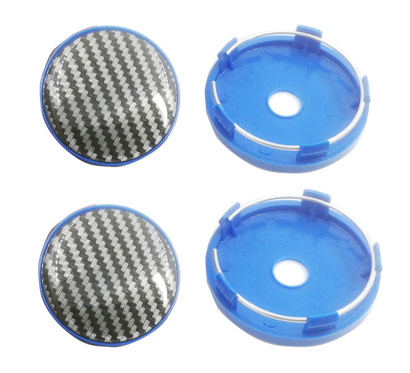 4Pcs Car Hub Centre Caps for Kia Cerato I Hatchback 2004 2005 2006, Universal Dust Proof Rim Protectors Trims Exterior Decoration Accessories,F Blue