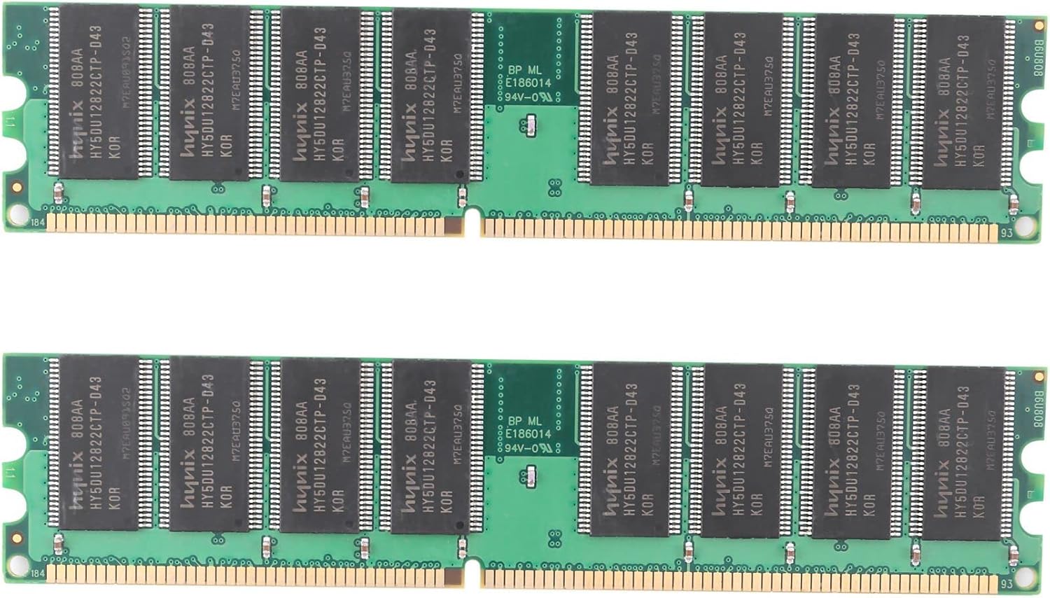 2X DDR 1GB PC Memory Ram DDR1 Desktop PC3200 400MHz 184 Pin Non-ECC Computer Memoria Module
