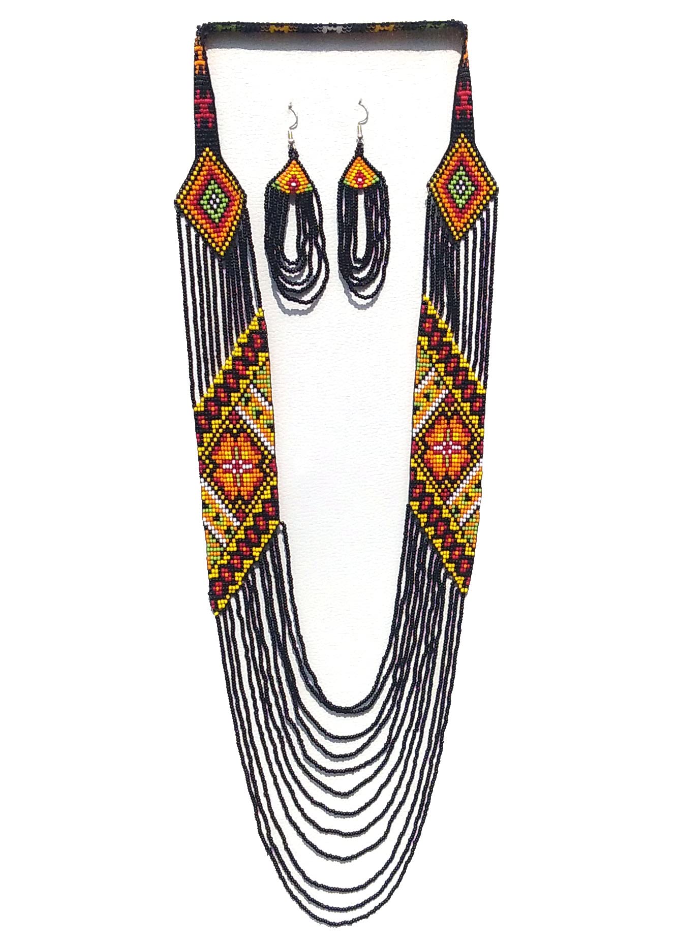 Native American Style Layered Beaded Necklace– Ukrainian beaded Necklace Native Handmade Seed Bead Necklace,Tribal ethnic beaded necklace La-10, Free size, Glass, No Gemstone