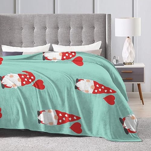 Miniatura 5 de Manta de forro polar para niños y niñas, lindas mantas de felpa suave y acogedora, compatibles con gnomos de Navidad, lindos elfos, enanos, sombrero