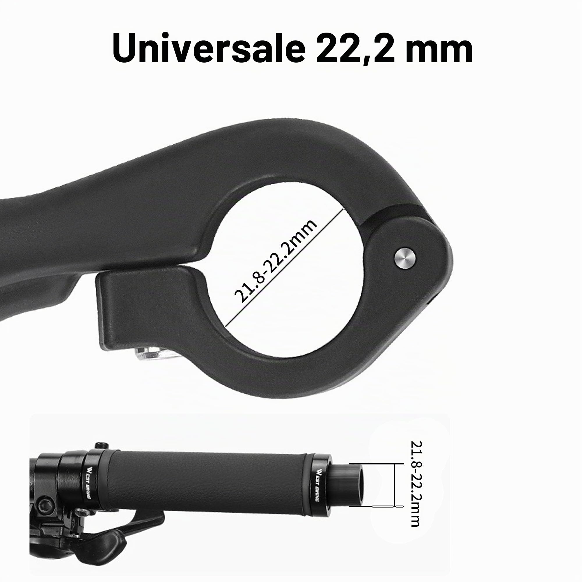 1 paio di scoiattoli interni per manubrio bicicletta, manubrio della bicicletta, estremità del manubrio della bicicletta, parti ergonomiche antiscivolo MTB per manubrio da 21,8 – 22,2 mm, prolunga