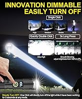 Vista 5 de Linterna recargable de alto lúmenes, luz magnética súper brillante con pantalla digital de potencia, largo alcance, regulable, impermeable, linterna