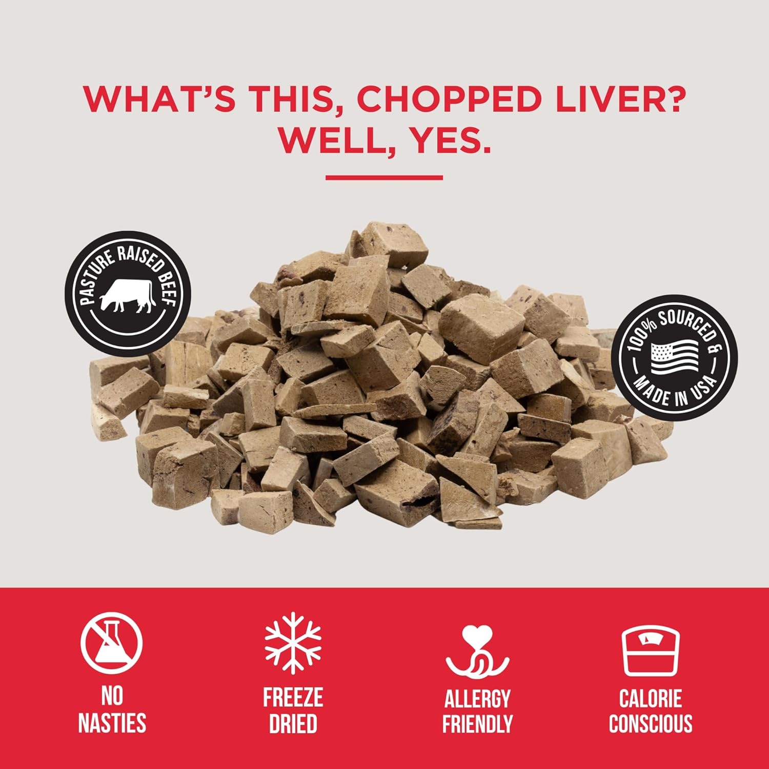 Natural Rapport Freeze Dried Beef Liver Dog Treats - Single Ingredient, USDA Beef, Training Treats for Small & Large Dogs (8 oz, 500+ Treats)