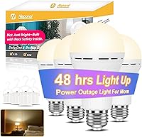 Vista 1 de Neporal LITE Emergency Rechargeable Light Bulbs A19, Light Up to 48 hrs, Battery Operated Light Bulb, 5000K E26 LED Bulb, Emergency Lights for Home