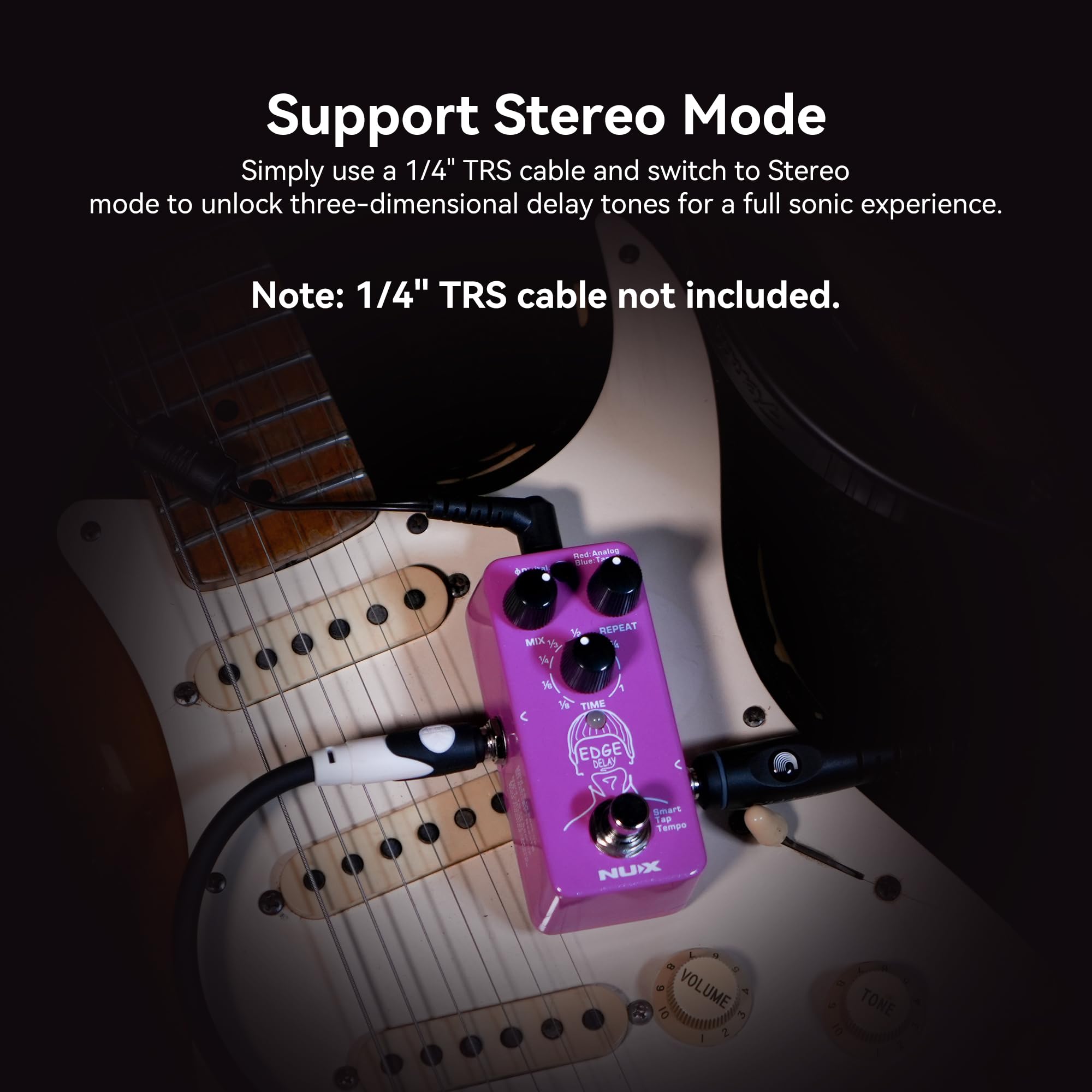 NUX Edge Delay Gitarren-Effektpedal mit digitaler Phi-Verzögerung, analoger Verzögerung und Tape Echo