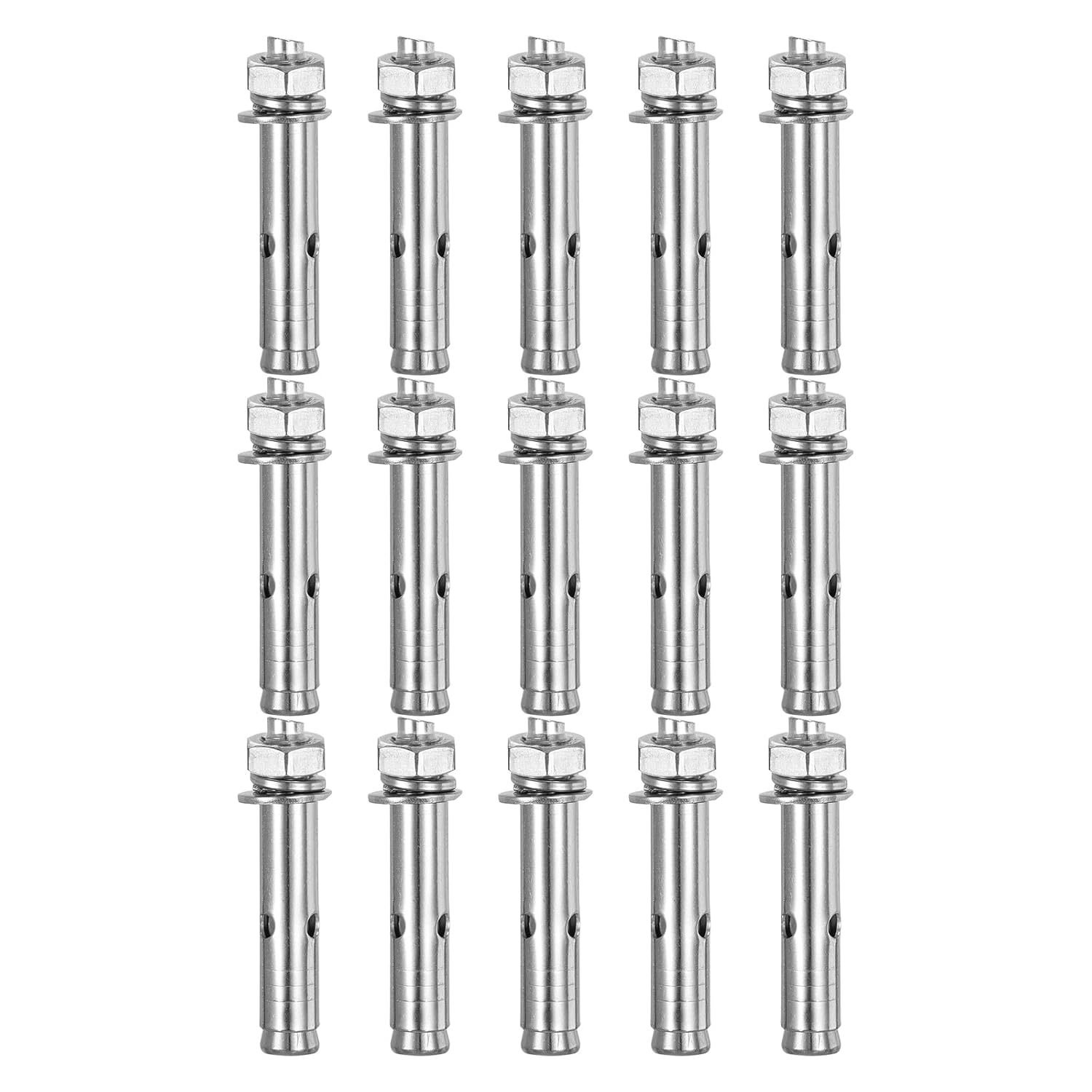 DTGN M10 x 70 Expansion Bolts - 30Pack- Good for Concrete Dry Brick Block Walls - 304 Stainless Steel - Silver