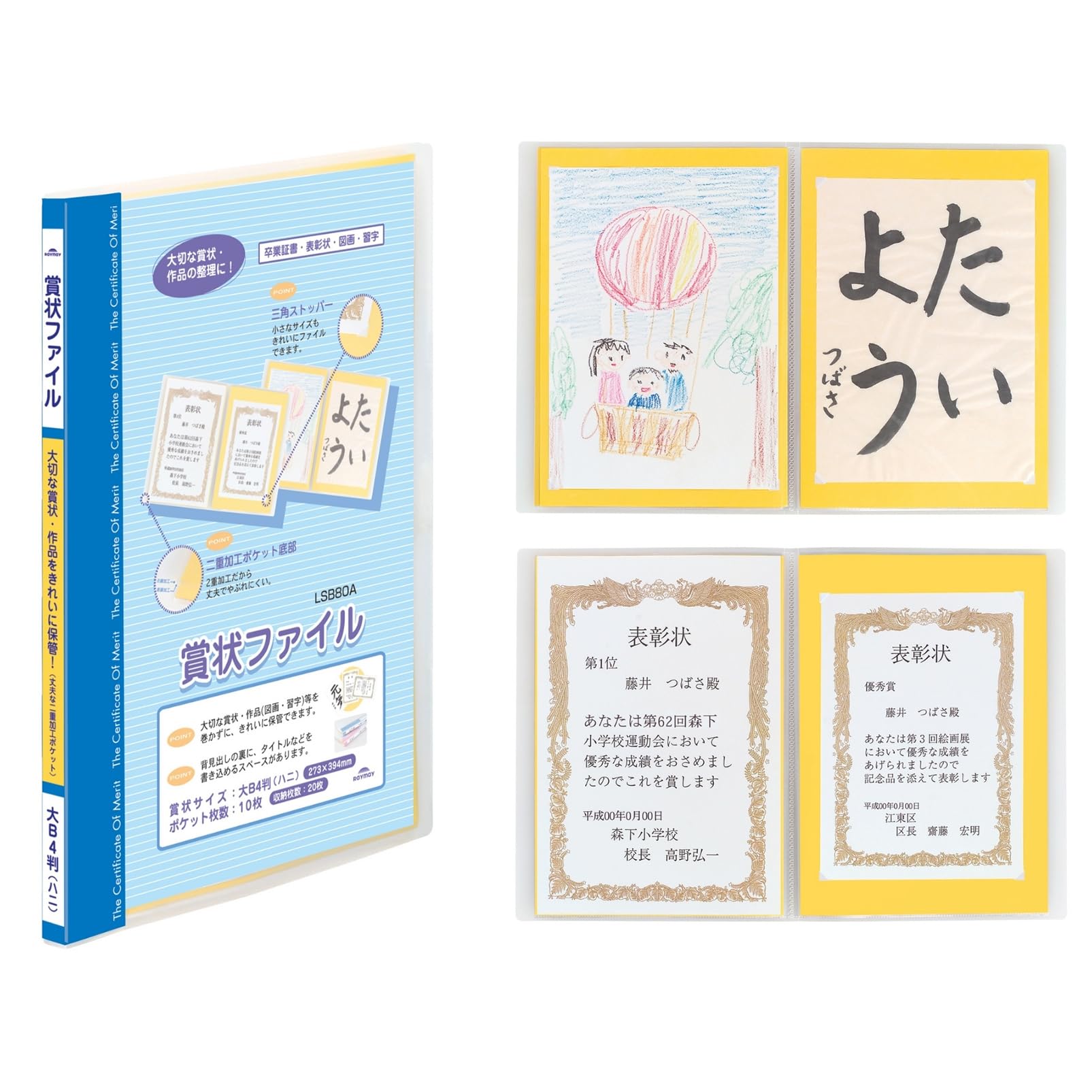 Amazon | レイメイ藤井 賞状ファイル B4 ブルー LSB80A | 証書