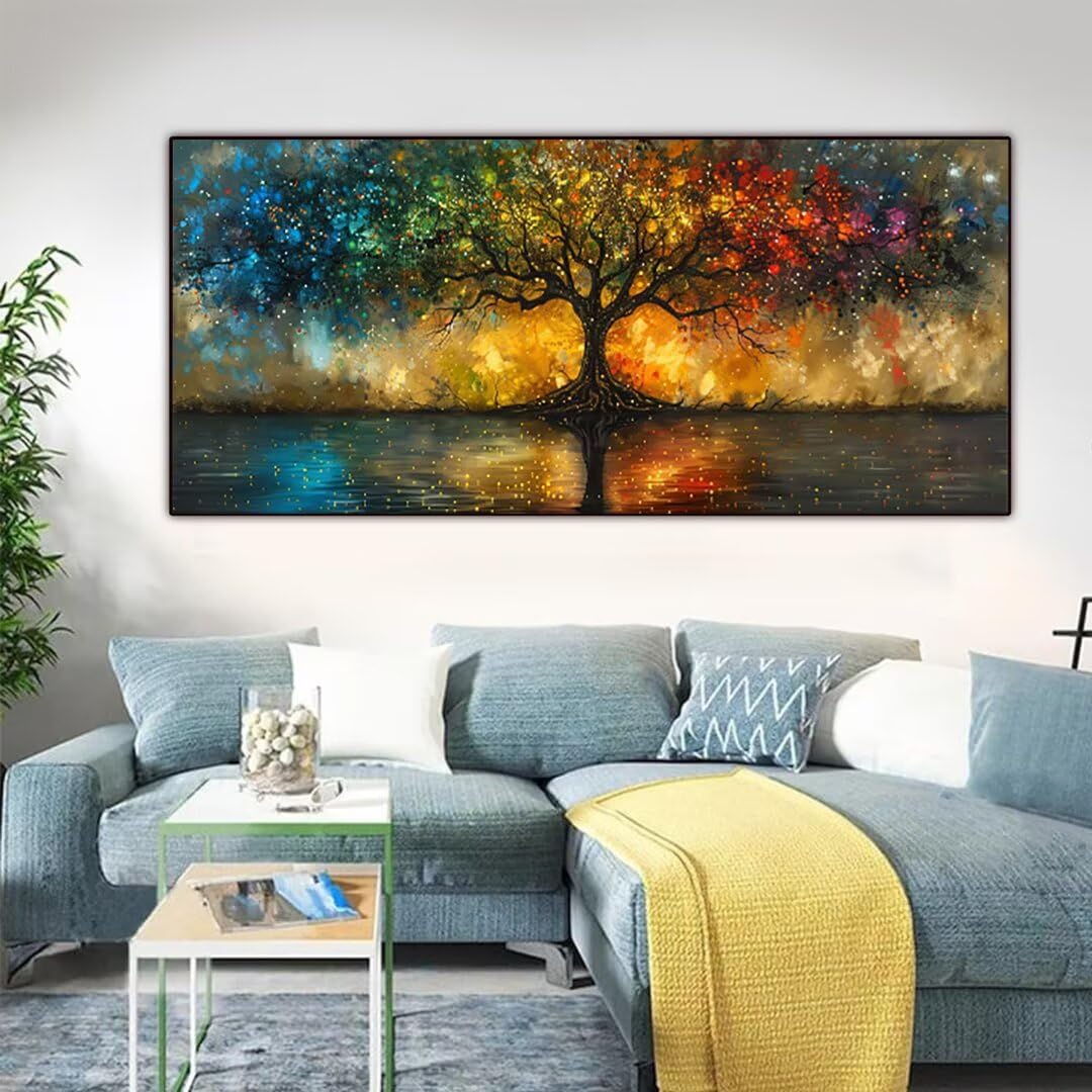DIY zestawy do sztuki diamentowej 5D dla dorosłych, drzewo życia, zestaw do malowania diamentowego z jeziorem dla dorosłych, rękodzieło, kwadratowe, pełne wiercenie, diamentowe kropki, klejnot,