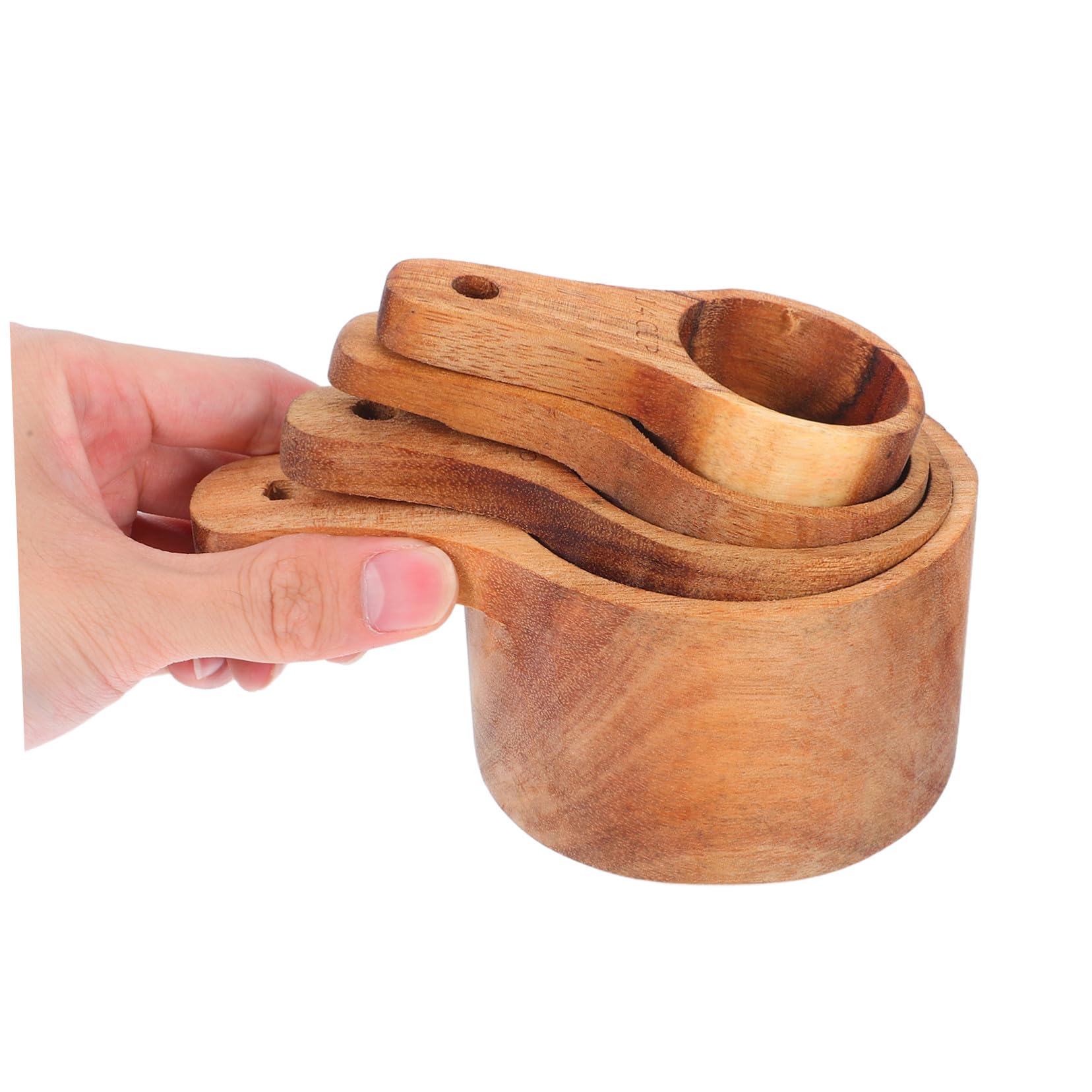 GLEAVI 4 pezzi Cucchiai Dosatori in Legno per Cucina Misurini Precisi per Caffè Tè Spezie e Proteine Utensili Resistenti e Naturali per e Cottura