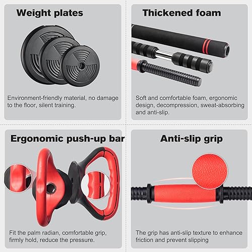 Miniatura 4 de Juego de pesas rusas ajustables con mancuernas y pesas de 40 libras, entrenamiento de levantamiento de pesas, ejercicio en casa y gimnasio