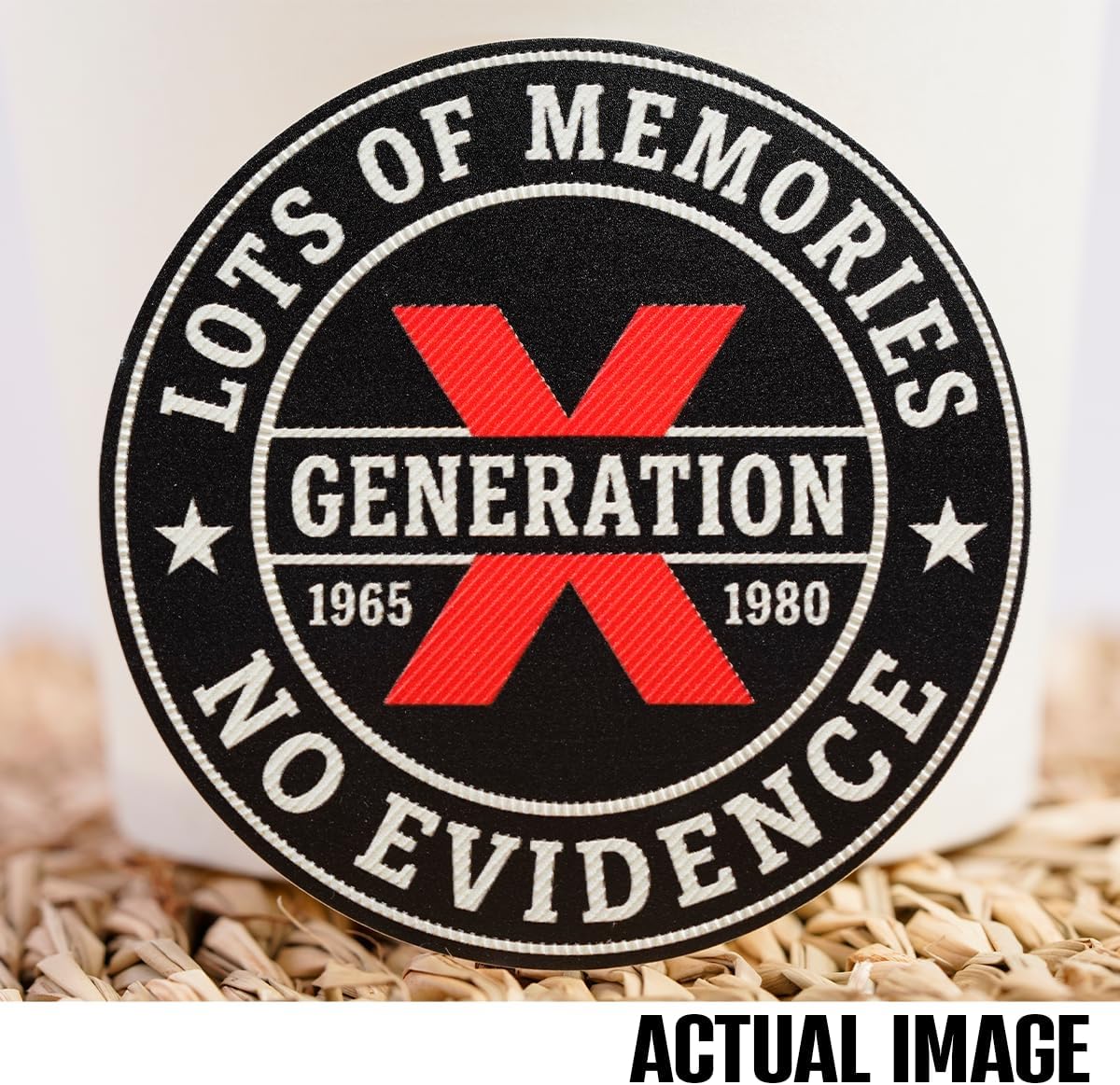 (2Pcs) Gen X No Evidence Iron on Patch, 3D TPU 3" Round Patches for Jacket