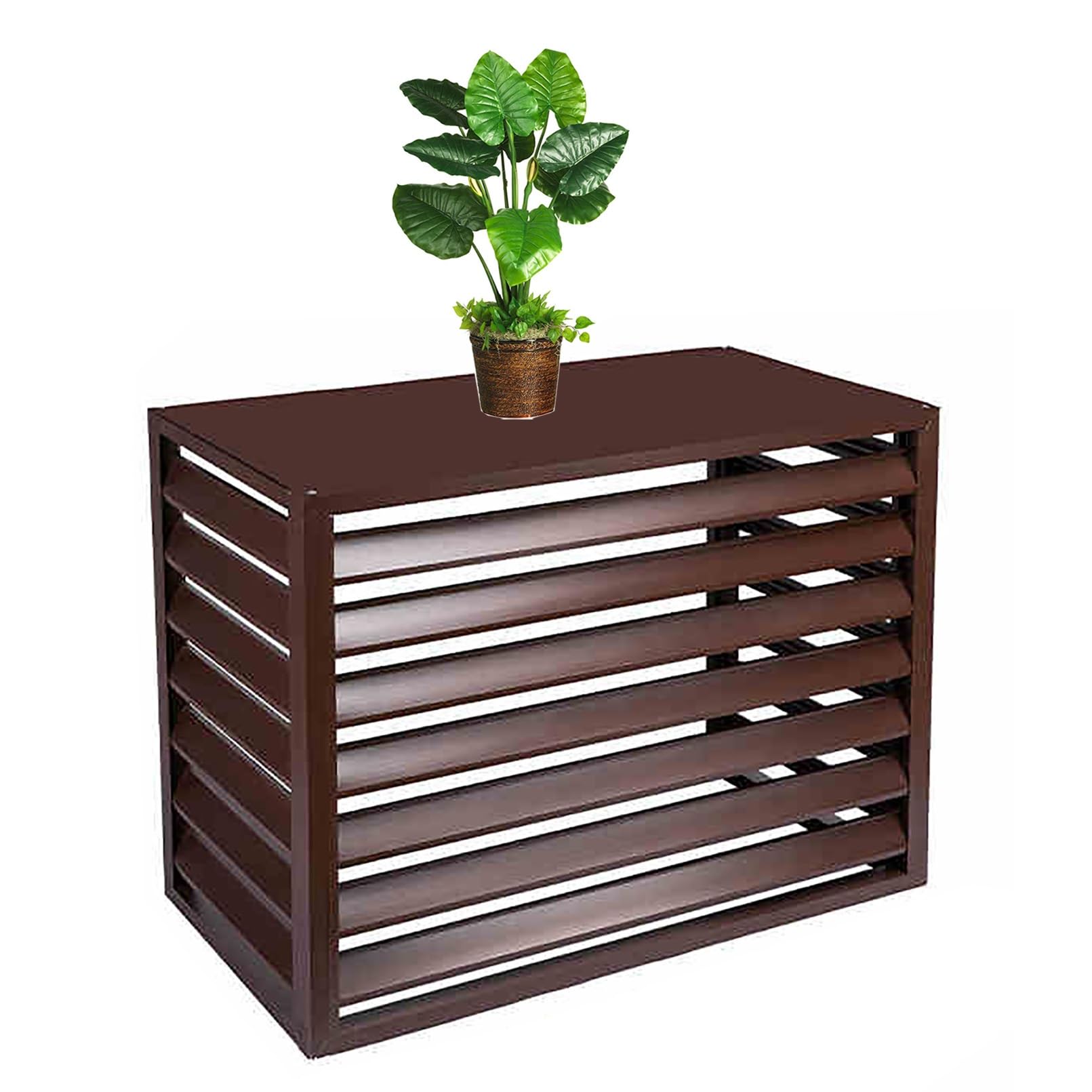 QYMYOZ Aluminum Air Conditioner Cover, Decorative, Air Conditioner Radiator Fence, Outdoor Plant Display Rack Storage Shelf, Perfect For Concealing And Protecting Your AC U