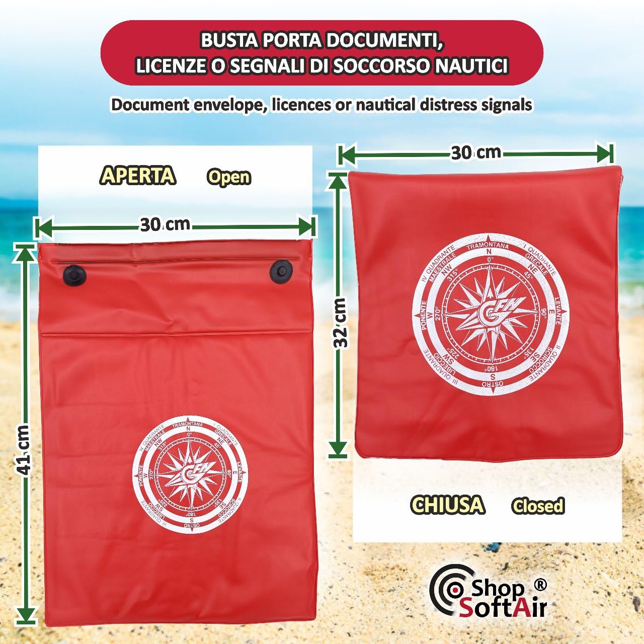 Busta Galleggiante Porta Documenti Licenze Segnali di Soccorso Smartphone con Chiusura ermetica per Barca Yaght