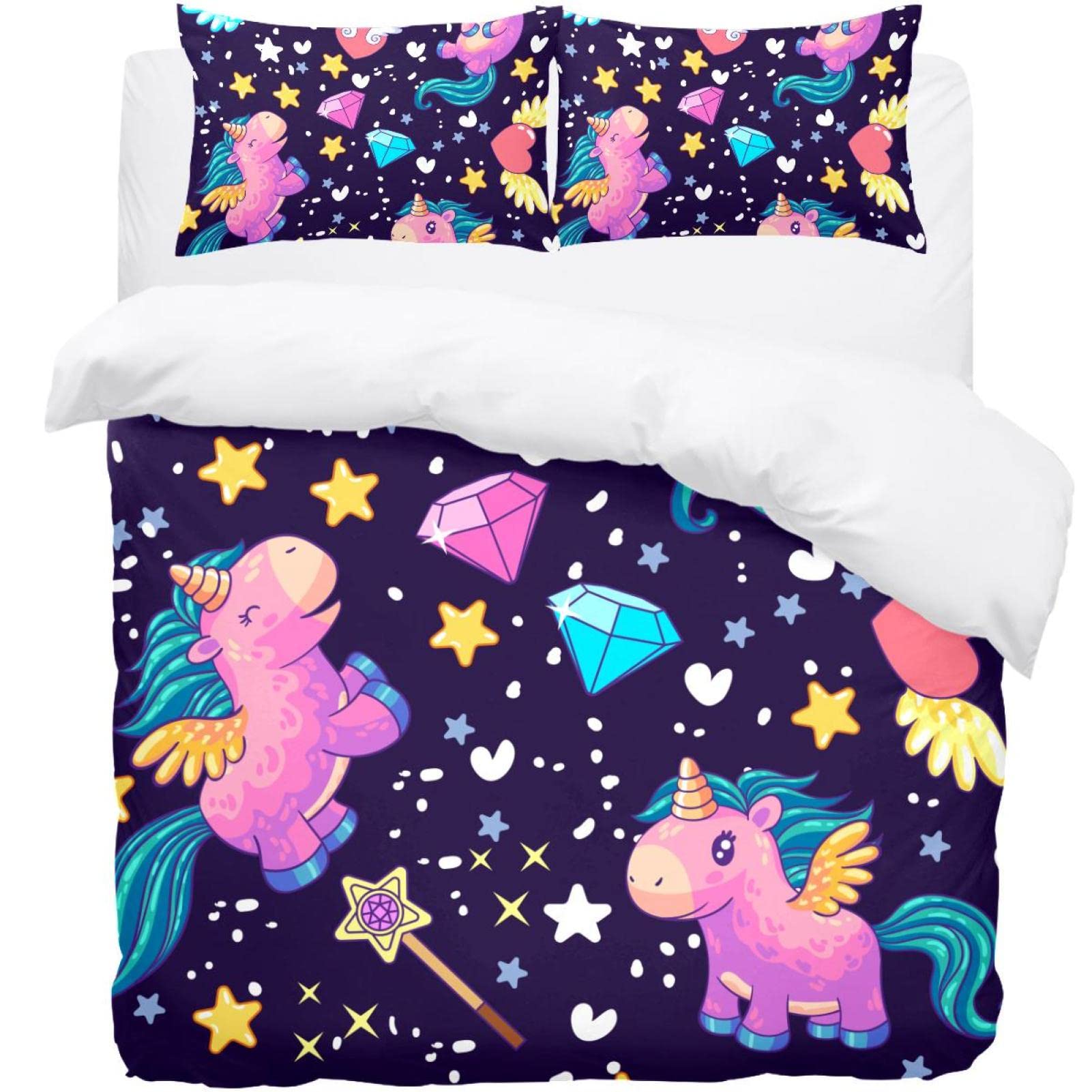 Parure de lit licorne ultra douce avec sa housse de couette hypoallergénique
