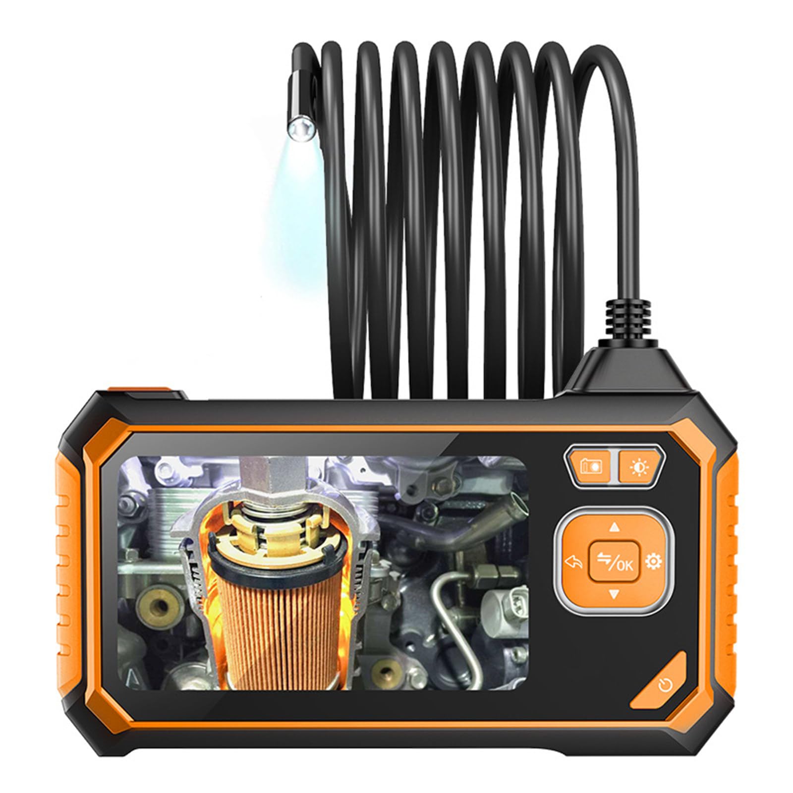 Caméra endoscope 1080P HD à double objectif avec écran 4.3 pouces et câble de 1M IP67