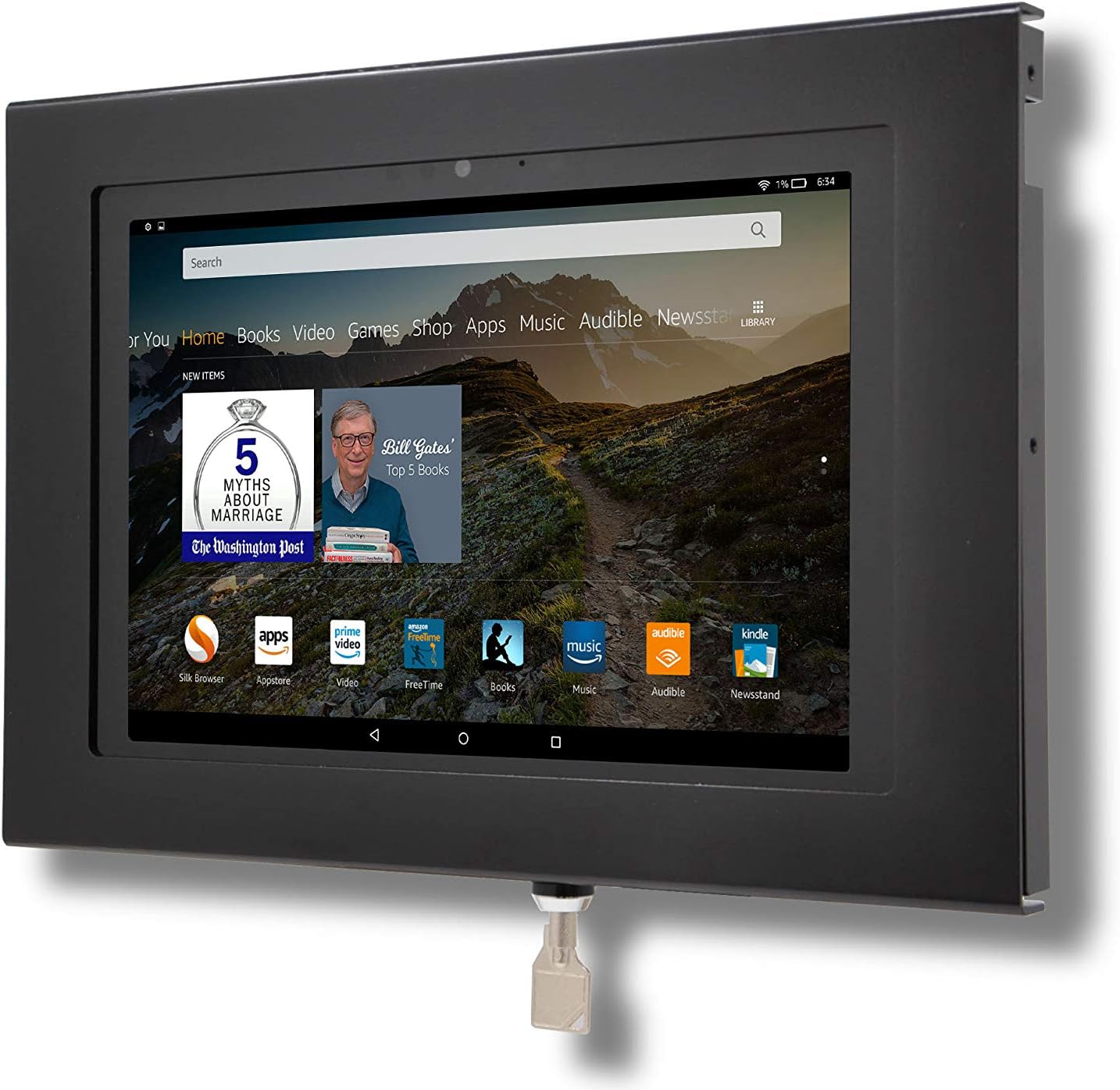 TABcare Anti-Theft Locking Security Metal Case for Amazon Fire HD 10 2021, HD 10 Plus Used as Kiosk, POS, Store, Show Display (Black, VESA & Wall Mount)