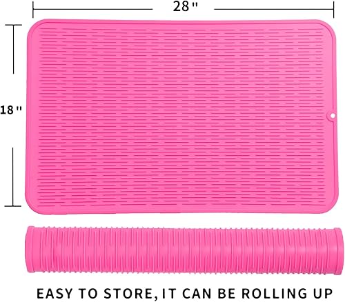 Miniatura 845 de Tapete de silicona para secado de platos para múltiples usos, fácil de limpiar, ecológico, resistente al calor, tapete de silicona para encimera