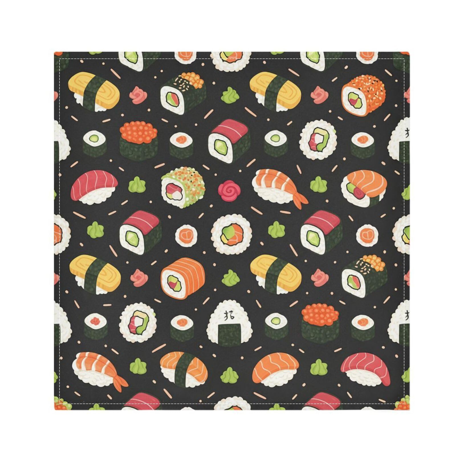 Ttgoth Sushi Cloth Napkin Set of 4 Washable & Reusable Dinner Napkins for Dining Table, Banquets, Wedding, Party, 50x50 cm