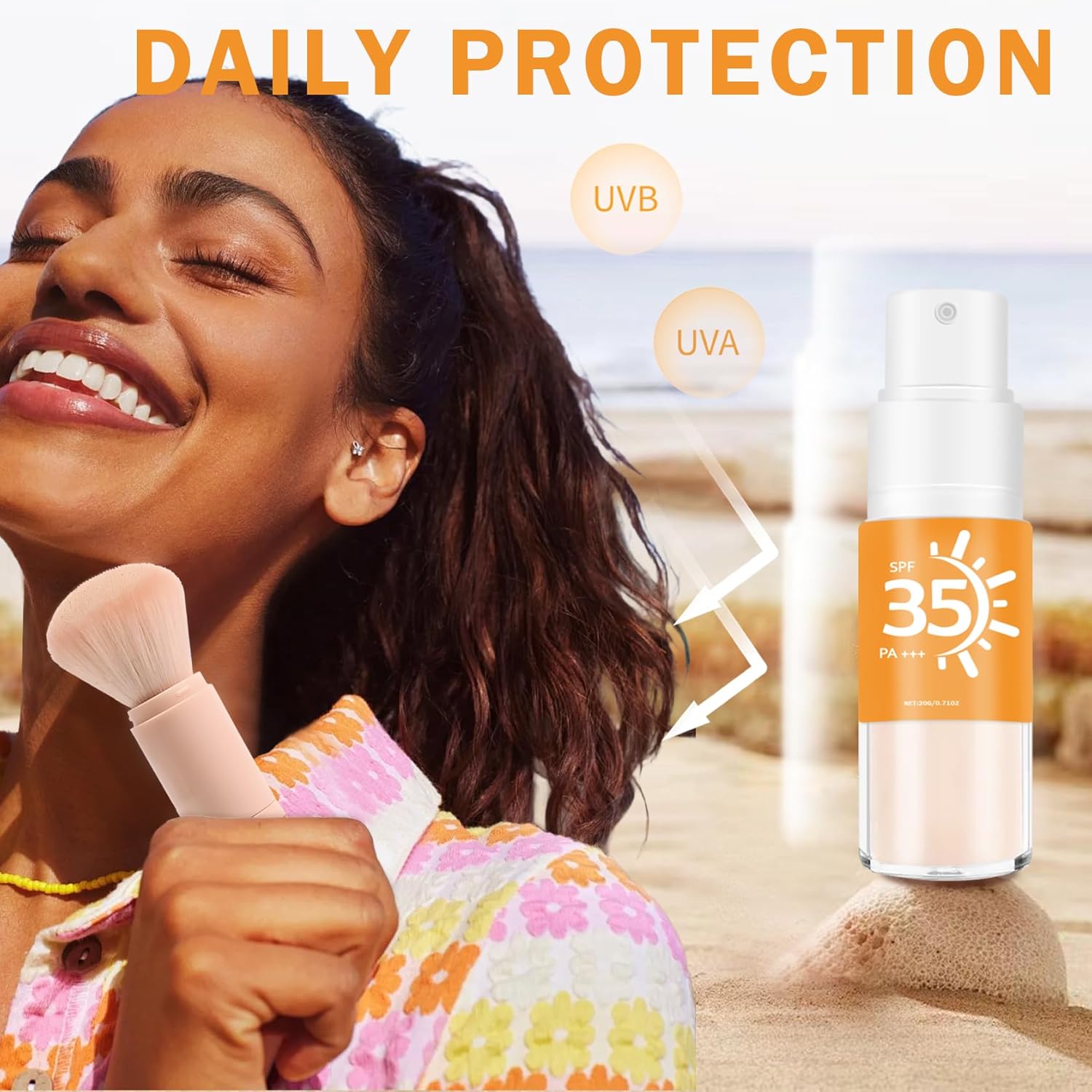 Mineral Sunscreen Powder SPF 35 Setting Powder for Scalp, Hair, Face - Breathable Translucent Scalp Sunscreen Broad Spectrum UV Protection Cruelty-Free Formula 0.71oz(Translucent Scalp)