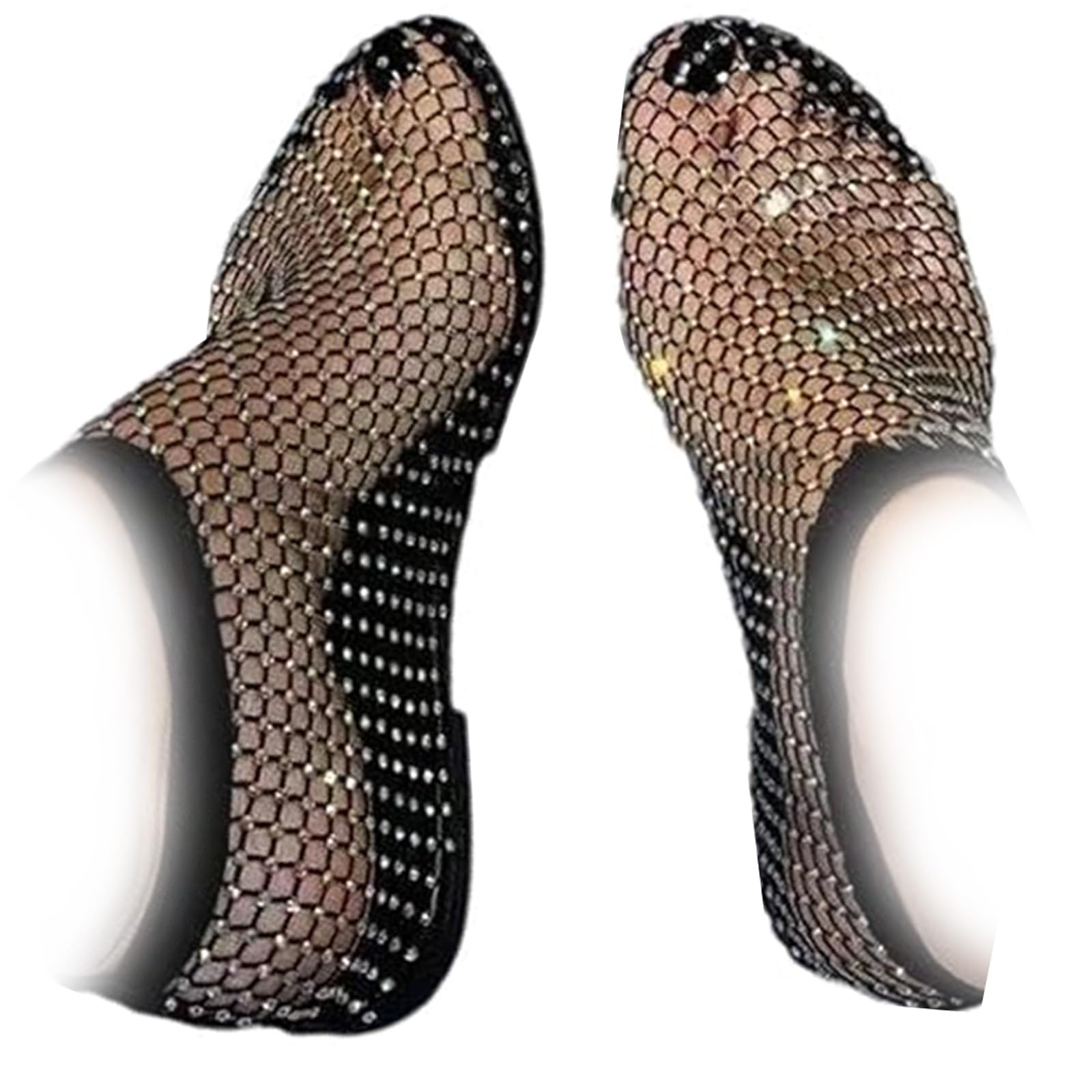 OartwayUltra Comfortable Shiny Gem Mesh Flats, Ballet Flats for Women Sandals Women Dressy Summer Flat Shoes Slip On Sandals