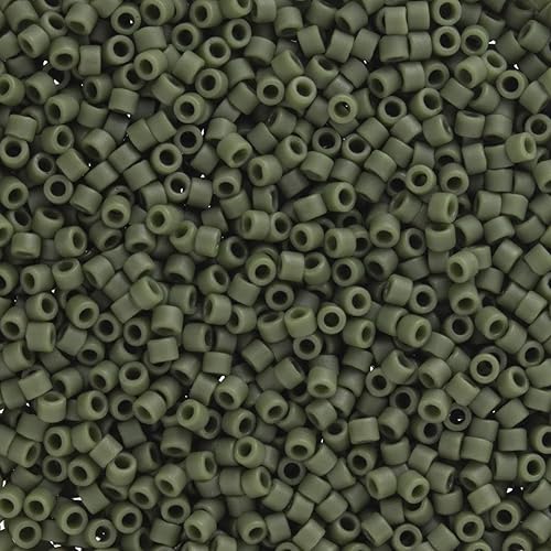 Miniatura 3 de Miyuki Paquete de cuentas de semillas Delica: tamaño 11/0, colección de paletas esmaltadas opacas verde musgo DB2283, DB2290, DB2291