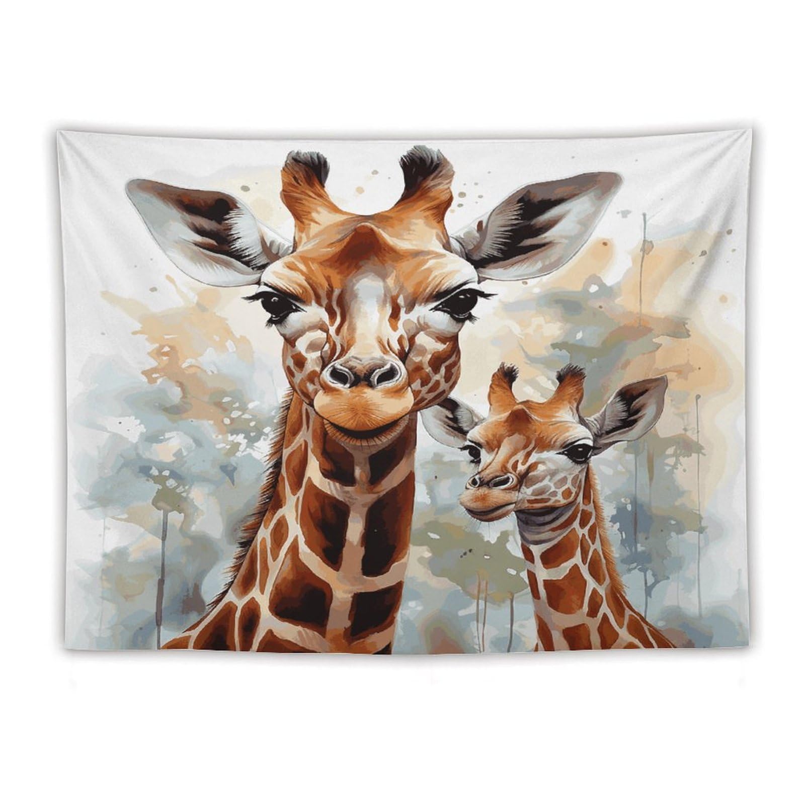 LDGSUPH Watercolor Deer Giraffe Tapestry Wall Hanging Decor Anti-fading Aesthetic Wall Tapestries Fashion Wall Blanket Decor Modern Wall Art Tapestry for Bedroom Home Decor 60"x80"