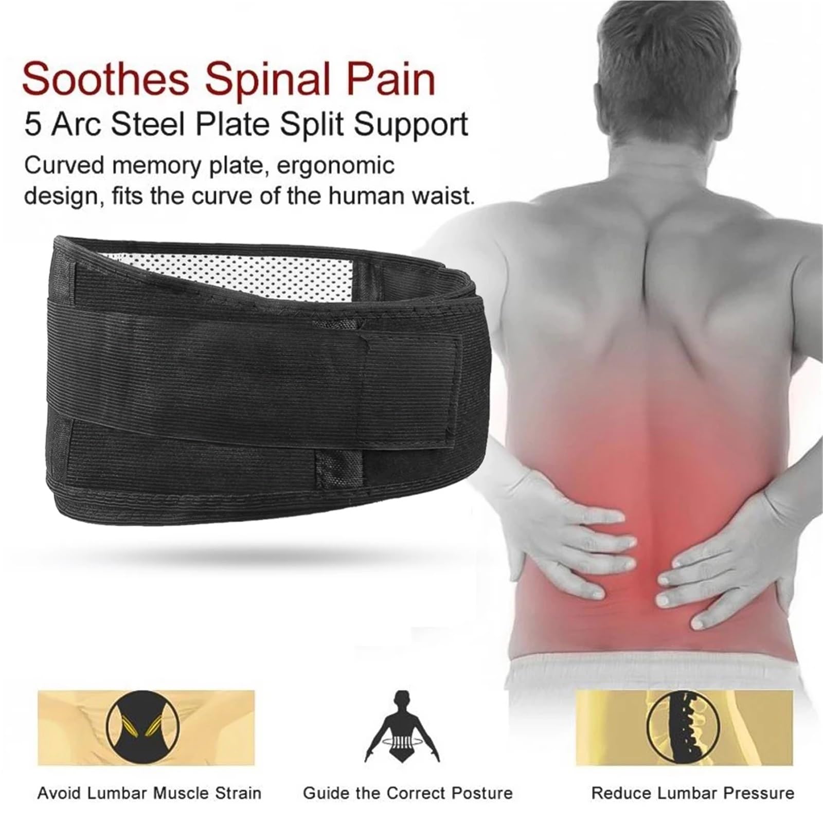 Faja para la Espalda lumbar Cinturón de soporte for la espalda Soporte lumbar