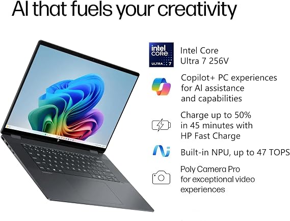 HP OmniBook X Flip 2-in-1 Laptop | 16 WUXGA IPS Touch | Intel 8-Core Ultra 7 256V | 16GB DDR5 1TB SSD | AI PC for Creator Designer Business Professional Win11 w/DLCA Accessory