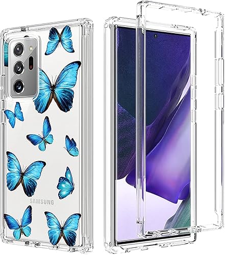 Funda para Galaxy Note 20 Ultra 5G, para Samsung Note 20 Ultra Clear Case, TPU 360 cuerpo completo a prueba de golpes híbrido cristal transparente