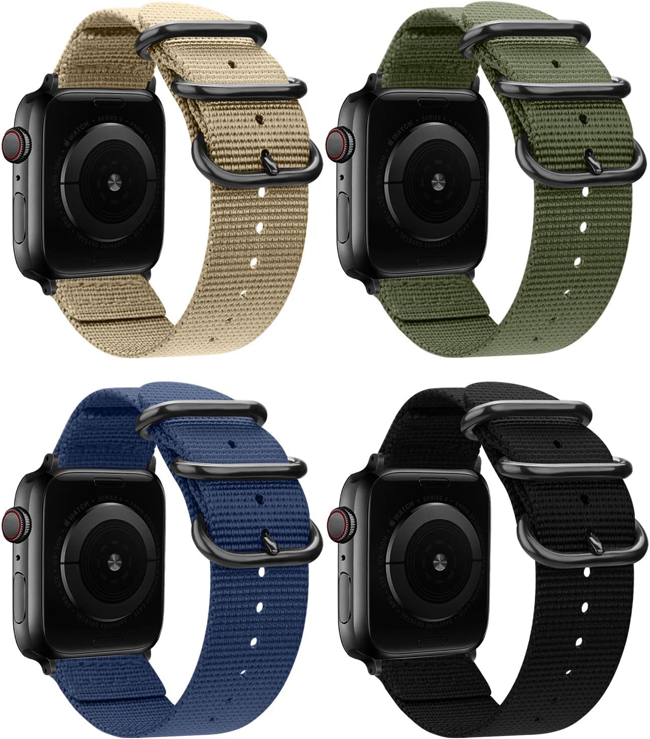 Exclusive Discount 60% Price YOUKEX Soft Nylon Band Compatible with Apple Watch Band 38MM 40MM, Lightweight Breathable Sport Wrist Strap with Metal Buckle Compatible with iwatch Series 6/5/4/3/2/2 SE (38mm/40mm,4pack-2)