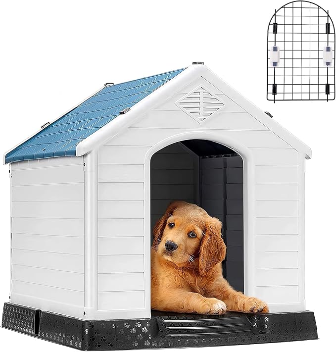 Amazon 犬小屋 中型犬用 ペットハウス 鉄扉付き 犬舎 レインカバー付き 通気性 防水素材 さびない 組立簡単 水洗いok 四季通用 家庭 テラス 裏庭 屋外用 幅79 奥行87 高さcm Dhouse ドッグハウス 通販