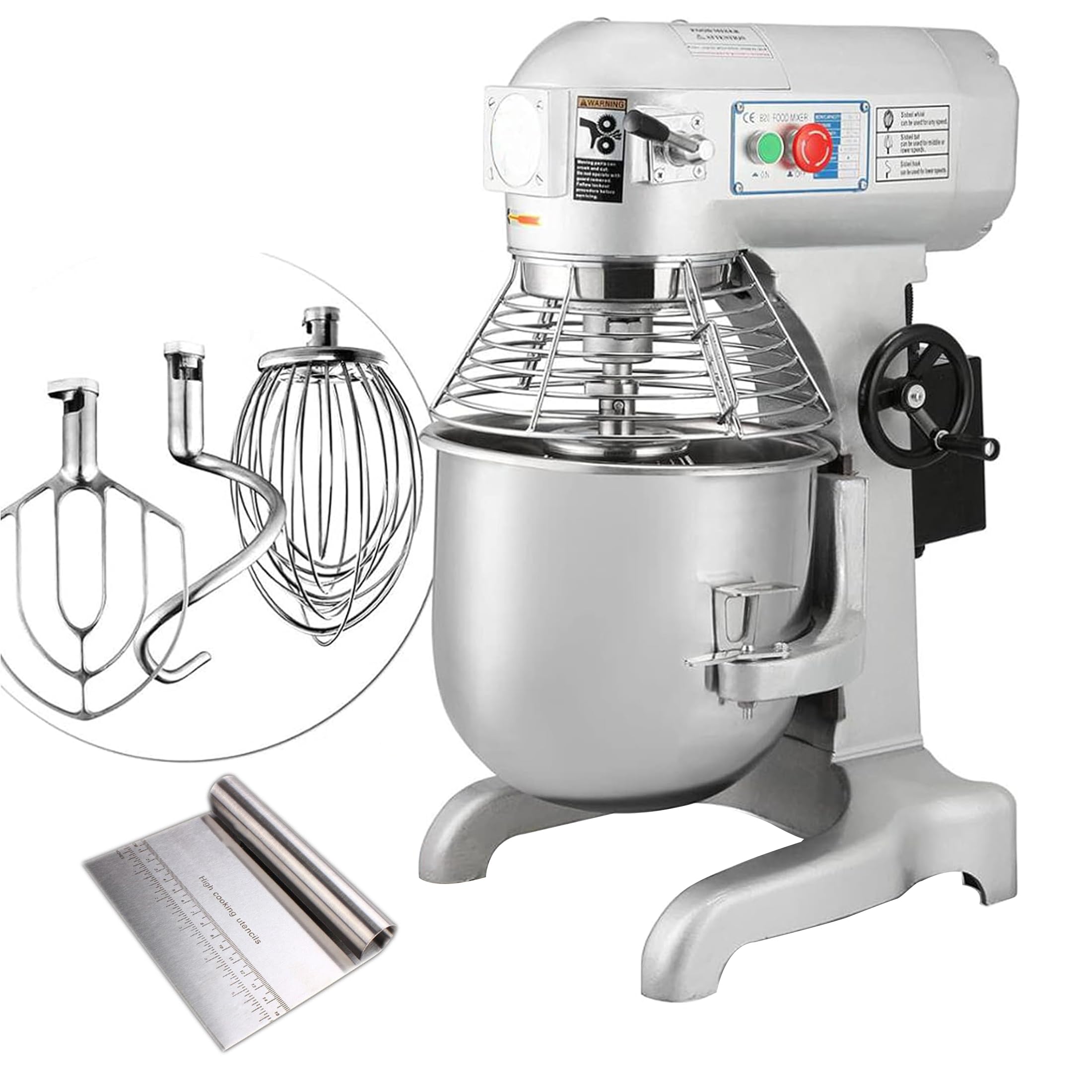 INTSUPERMAI Commercial Food Mixer 11QT Dough Kneading Machine Electric Dough Stand Mixer Food Dough Mixer with Stainless Steel Scraper Baking Equipment 110V