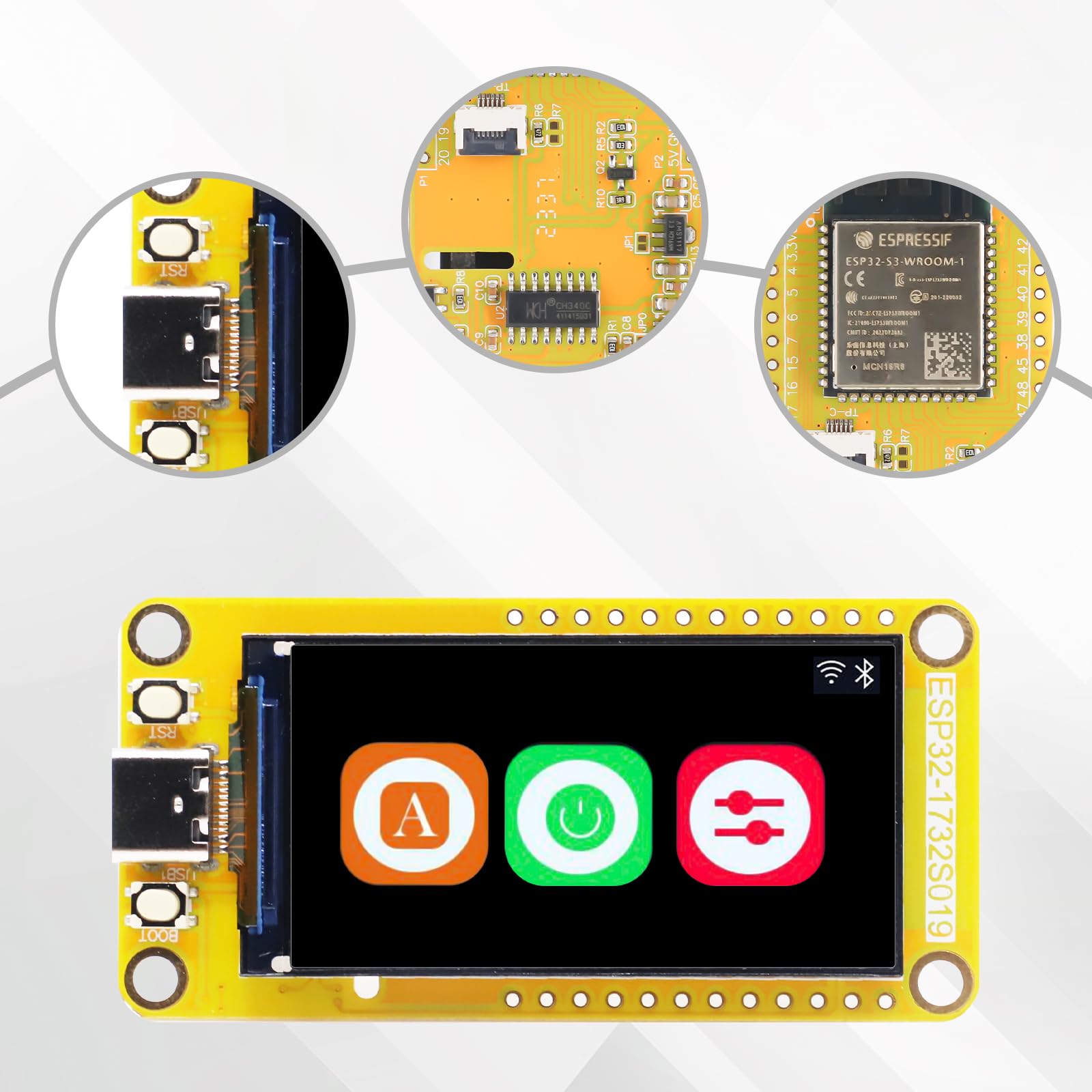 Carte ESP32-S3 1.9" LCD TFT 170x320 WiFi Bluetooth Compatible Arduino - Module Développement Intelligent