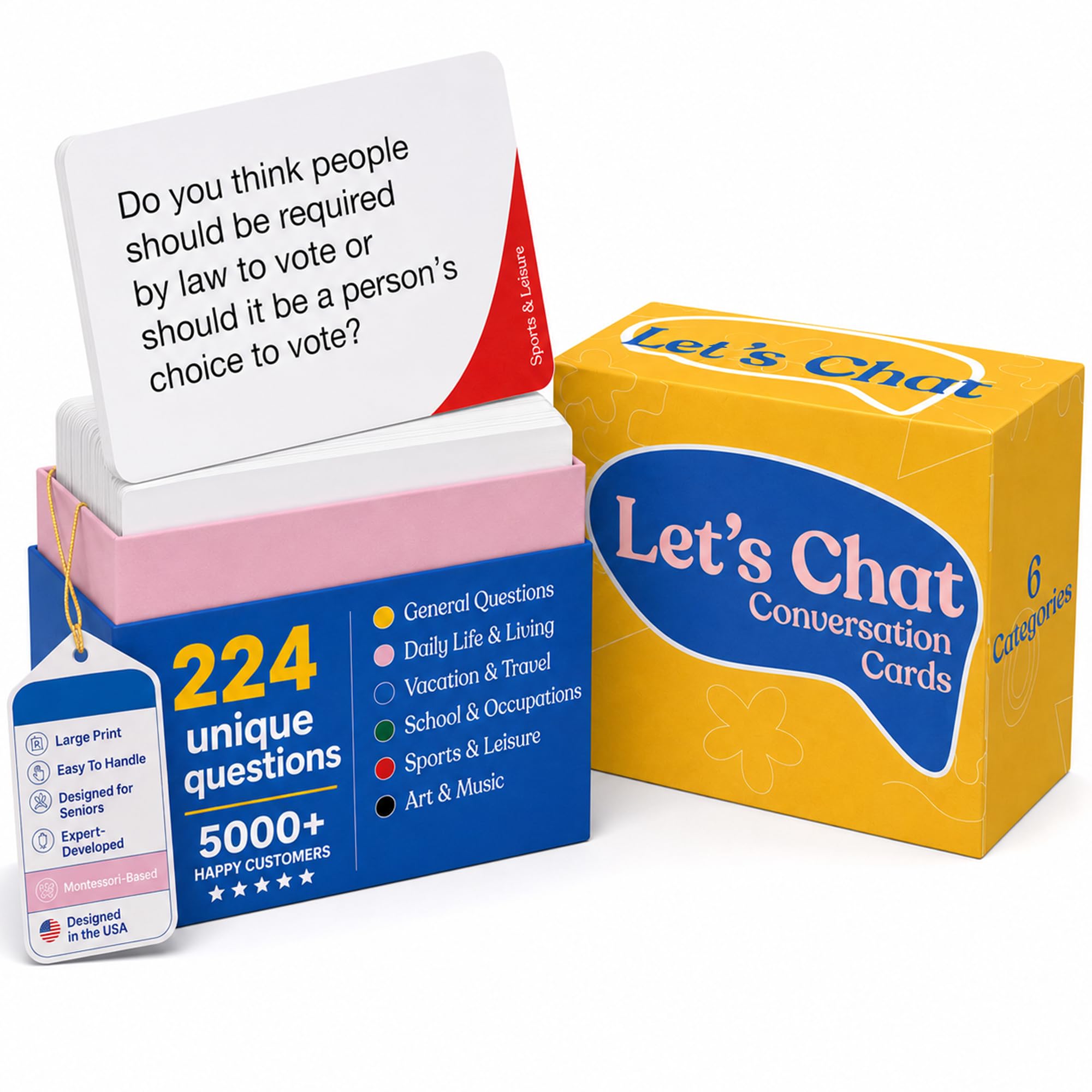 Keeping Busy Let's Chat Conversation Cards for Dementia Activities for Seniors to Keep Busy Boxes for Dementia Patients | Activities for Dementia Patients Products for Alzheimer's Patients Alzheimers