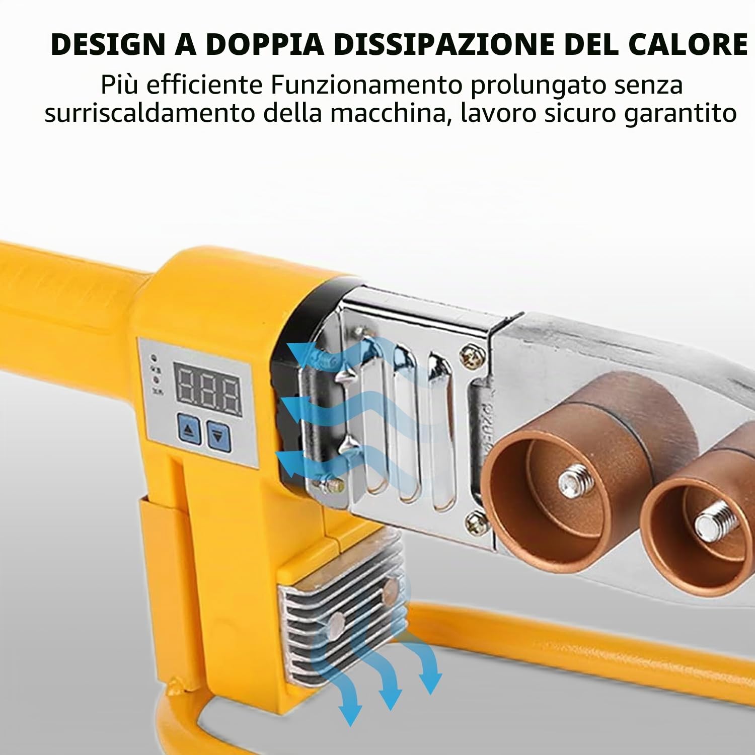 Saldatrice a Manicotto Professionale, con Display Digitale, Saldatrice a Tubi da 20-63 mm, in Plastica Saldatrice per Saldatura a Testa Piatta PPR, PE, PVC, PP, PB, PPN