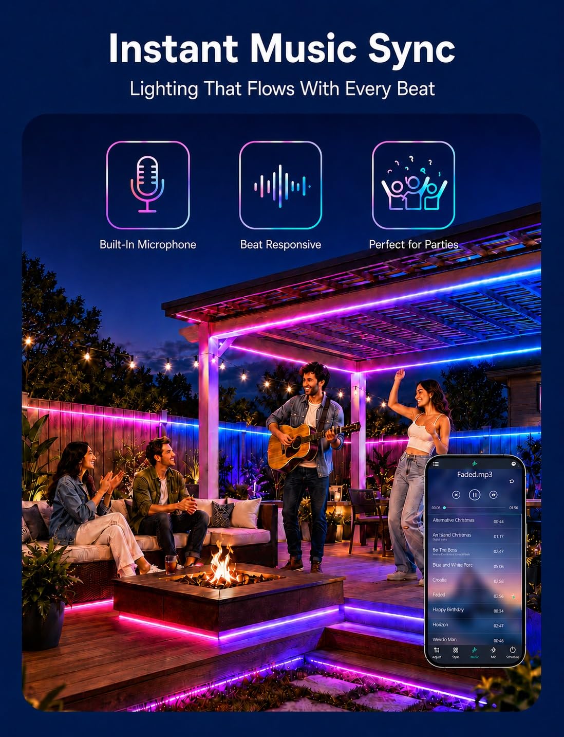 Cuerda de luces de neón – Cuerda de luces LED flexibles de 15 m con control remoto/aplicación, tira de luces de neón RGB impermeable IP65, (RGB, 10M)