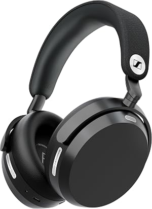ゼンハイザー(Sennheiser) ワイヤレスヘッドホン MOMENTUM 5 Wireless ブラック 高性能ドライバー ノイズキャンセリング 最大57時間再生 タッチパネル ハイレゾワイヤレス Dolby Atmos 空間オーディオ 外音取り込み 交換可能バッテリー 【国内正規品】