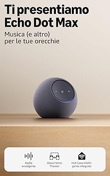 Amazon Echo Dot Max (newest gen), Alexa speaker with room-filling sound and built-in smart home hub, Graphite