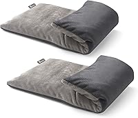 Vista 23 de Almohadilla térmica para microondas con funda lavable de 7 x 16 pulgadas, almohadilla térmica húmeda para el cuello, hombros, calambres, alivio