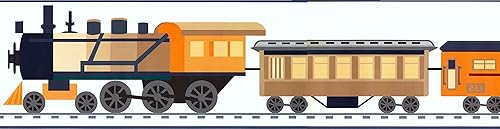 Miniatura 2 de CONCORD WALLCOVERINGS ™ Papel Pintado Patrón De Transporte Fronterizo Trenes Vehículos Juguetes Para La Habitación De Los Niños Habitación De Niñas