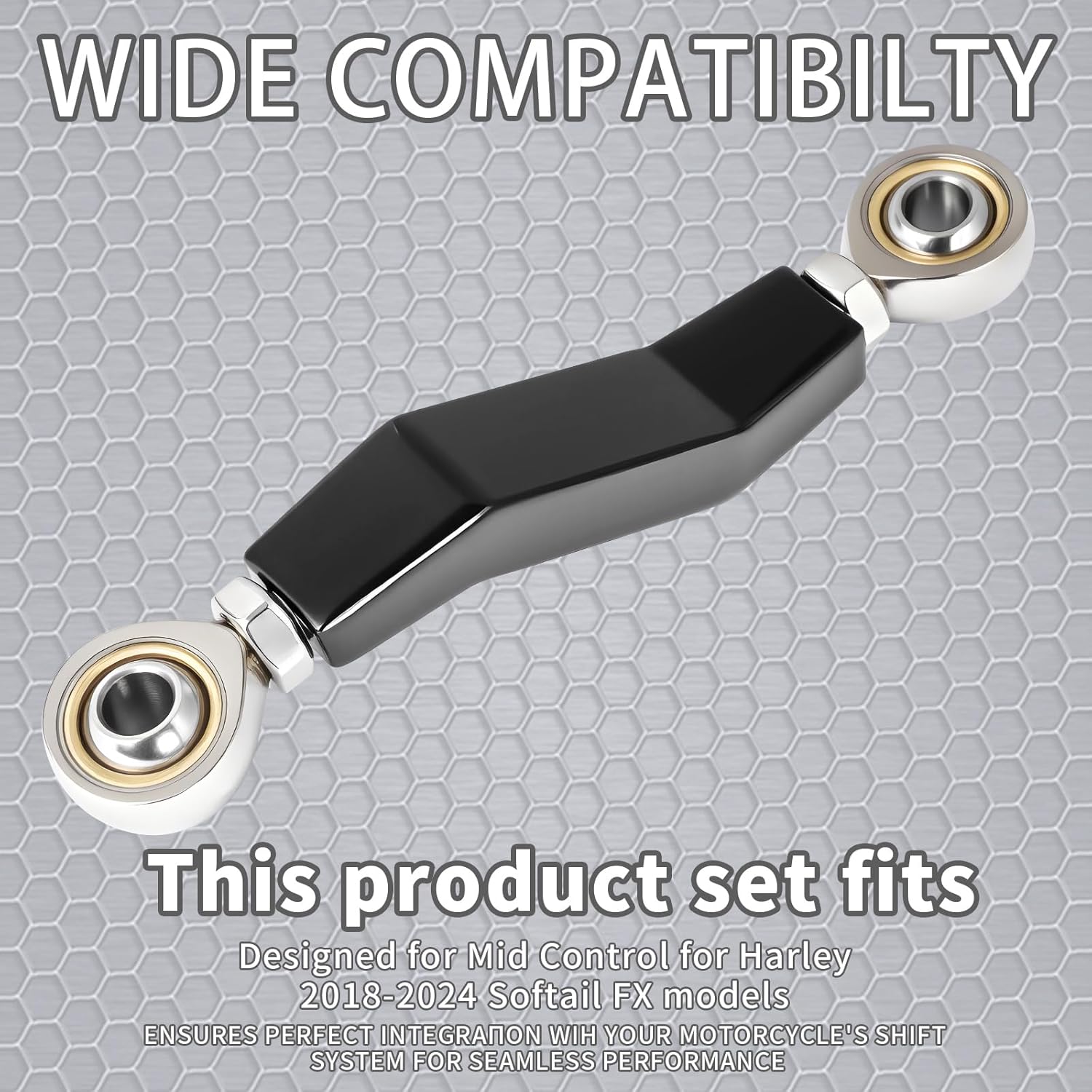 Brake Shift Lever Linkage for Harley '18-'24 M8 Softail FXBBS, FXLRS, FXLRST, FXRST, FXST with Mid-Control,Black