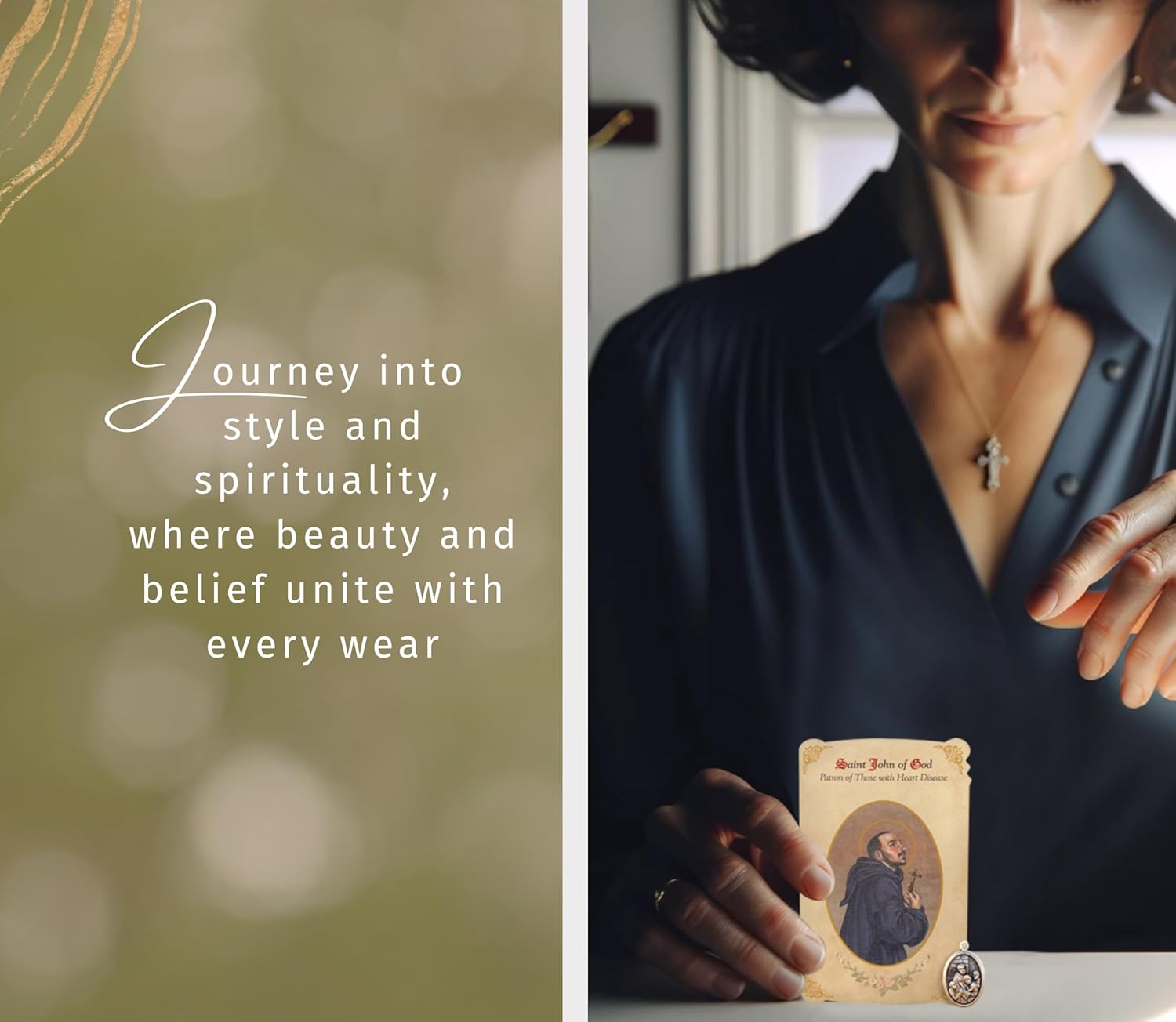 Trendzeen Saint John of God Pendant (1 inch) - Saint John of God Medal, St John Prayer Card, The Lord's Prayer Card - St. John of God Patron Saint of Heart Disease Catholic Themed Set of 2 Items - Image 6