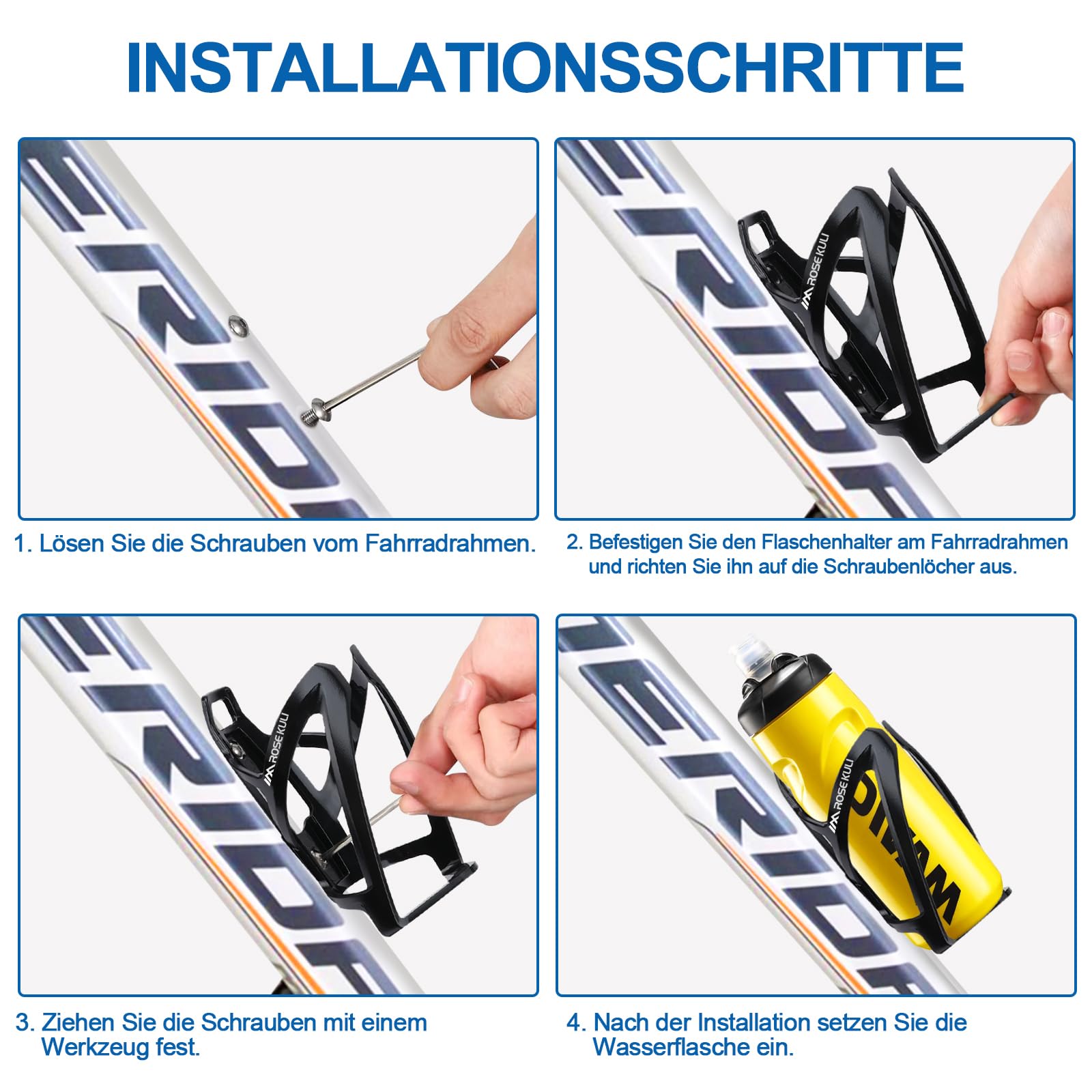 PORTABOTTIGLIE PER MOUNTAIN Bike Borsa Guscio Rigido Portaborraccia EUR