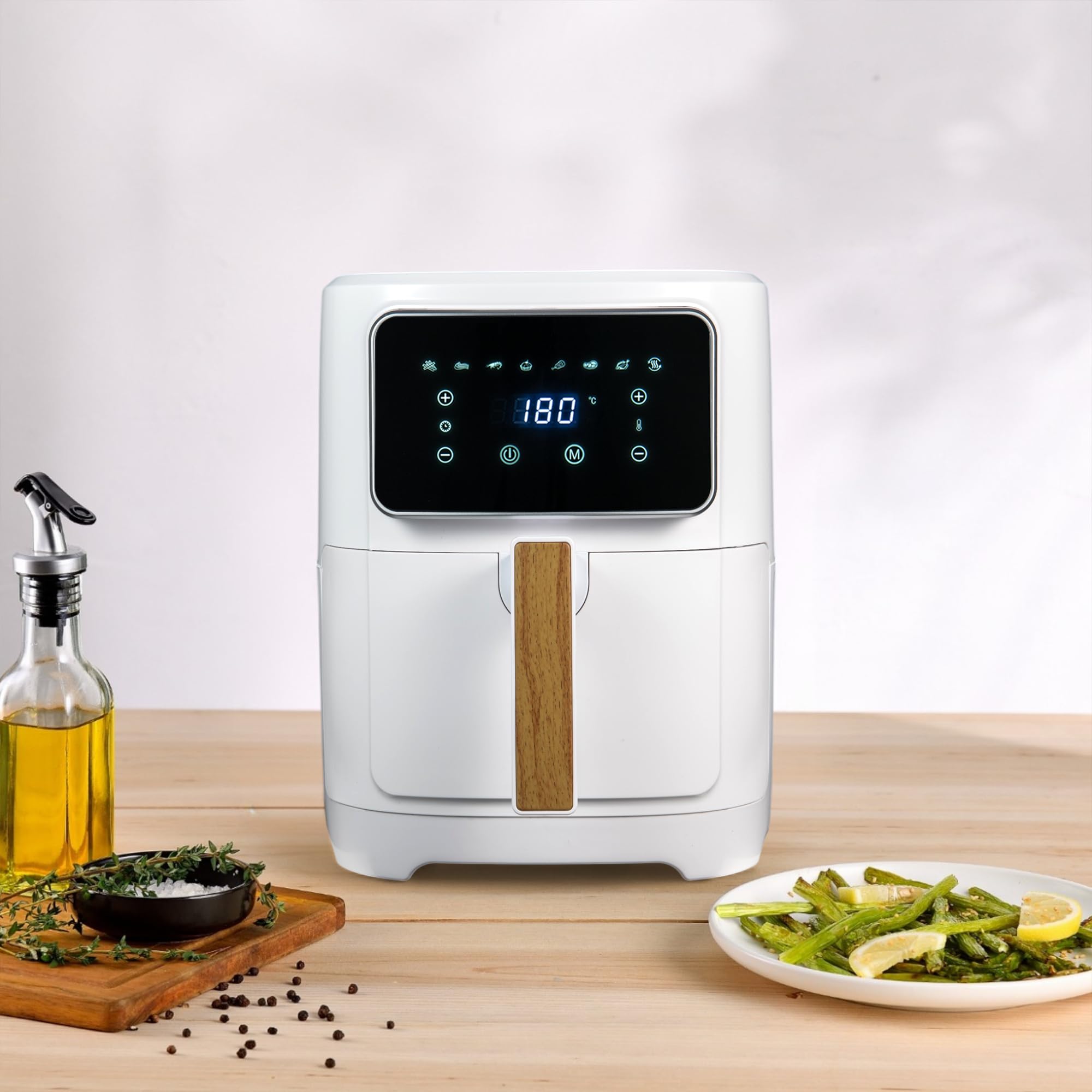 Bergner CHARCOAL Freidora de aire 1800W 6.9L 8 programas de cocción, con Revestimiento Cerámico - Temporizador hasta 30 min