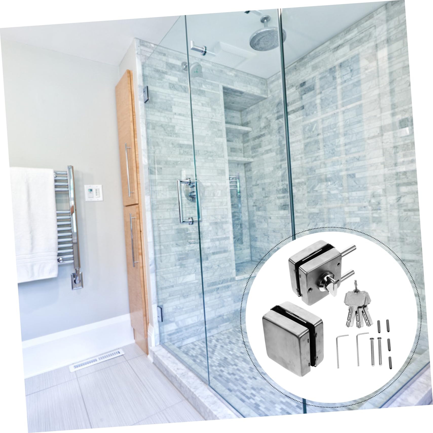 DOITOOL Verrouillage Porte Verre Sans Cadre Loquet Acier Inoxydable Avec Finition Brossée Serrure De Portail Facile à Installer
