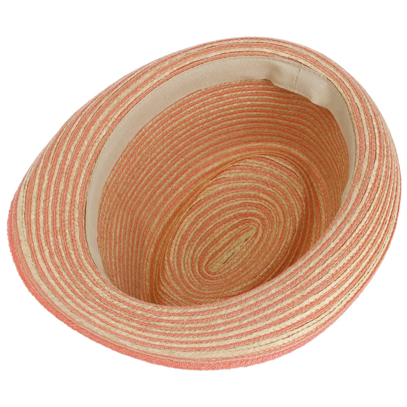 LIERYS Light Twotone Trilby Cappello di Paglia Rigato Multicolore Fascia unicolore Prodotto in Italia Unisex Primavera Estate