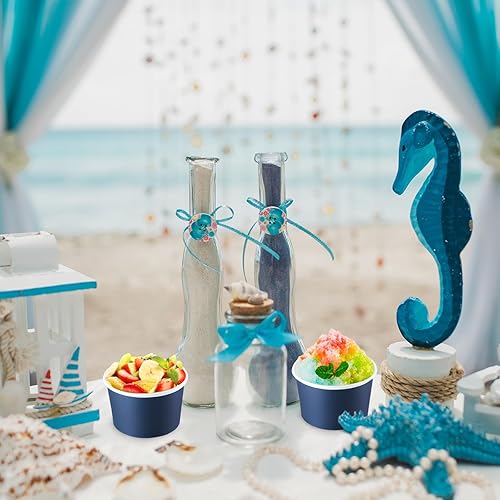 Miniatura 6 de 100 cuencos de papel desechables para helados, recipientes de postre para yogur, recipientes desechables para postre de yogur para alimentos,